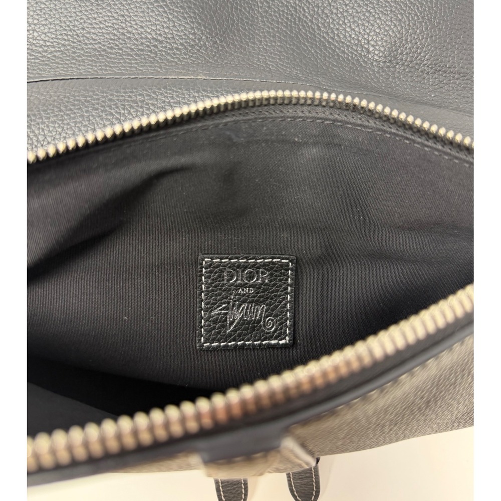 Dior x Shawn Stussy Saddle Crossbody Grained Leather Bag - Picture 8 of 10